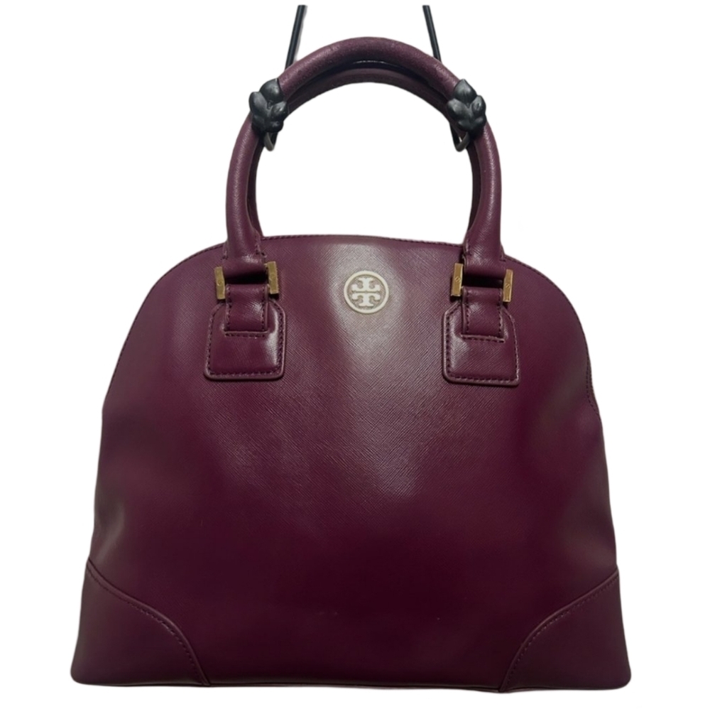 Tory Burch | Robinson Dome Violet Leather Satchel Bag - Discoloration on Handles
